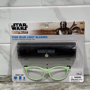 NIP Disney Star Wars MANDALORIAN BABY YODA GROGU Kids Blue Light Glasses & Case
